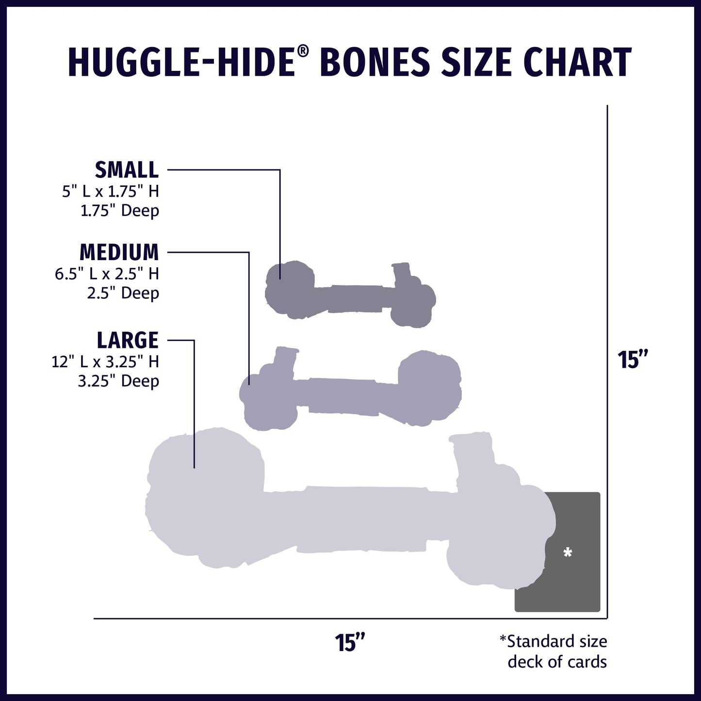 Huggle-HideĀ® Natural Leather Bone Dog Toy, 3 Pack