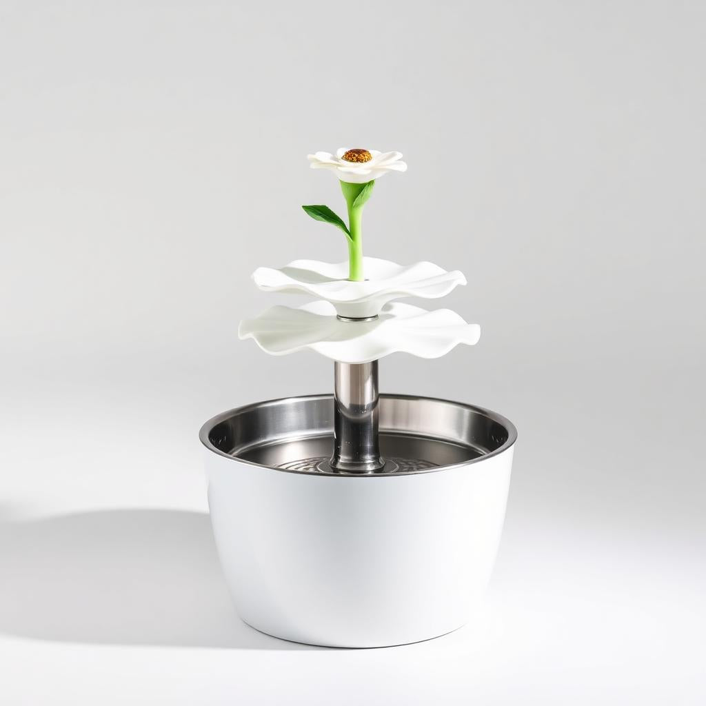 Flower pet water fountain
